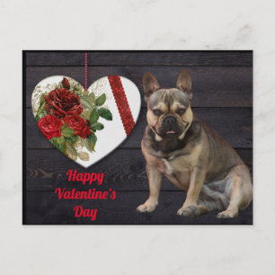 Carte Postale Bouledogue français Saint-Valentin Bouledogue fran