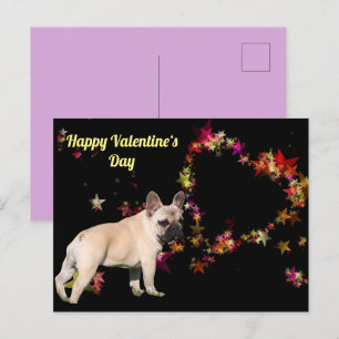 Carte Postale Bouledogue français Saint-Valentin French Bulldog