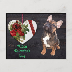Carte Postale Bouledogue français Saint-Valentin French Bulldog