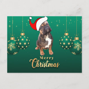 Carte Postale Bouledogues français Noël Bouledogue français