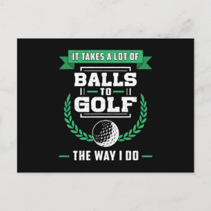 Carte Postale Boules de Golf Joueur Golfing Sports Drôle
