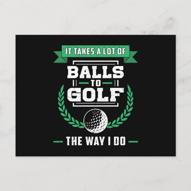 Carte Postale Boules de Golf Joueur Golfing Sports Drôle (Devant)