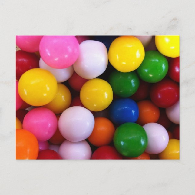 Carte Postale Boules de gomme arc-en-ciel (Devant)