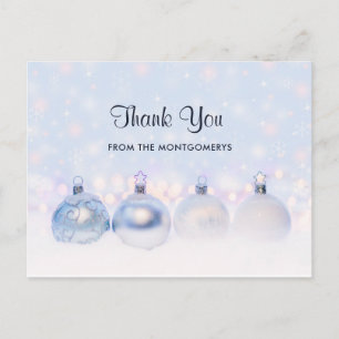 Carte Postale Boules de Noël Métalliques Magiques Photo Merci