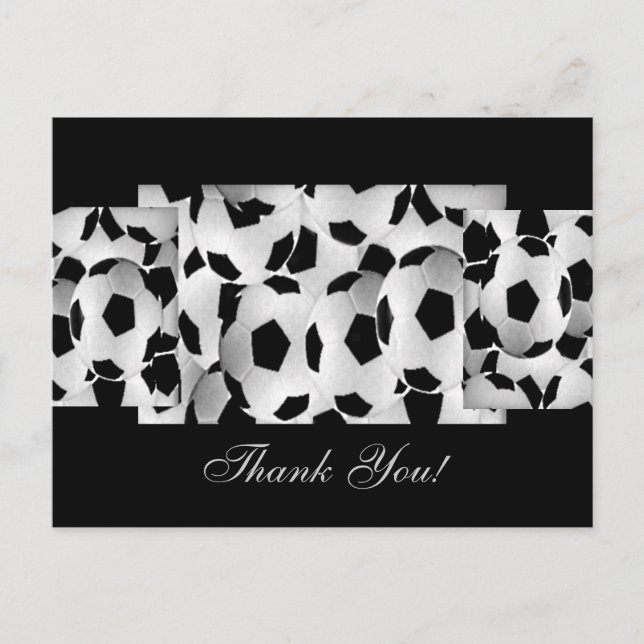 Carte Postale Boules de soccer Merci (Devant)