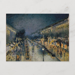Carte Postale Boulevarde Montmartre à la nuit ~ Camille Pissarro