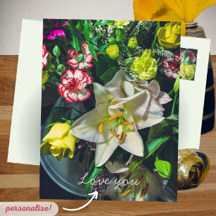 Carte Postale Bouquet coloré avec lily 