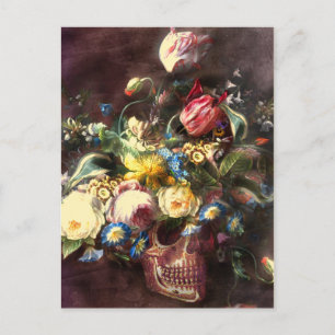 Carte Postale Bouquet crâne
