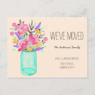 Carte Postale Bouquet d'aquarelle Mason Fleurs de pot Nous avons
