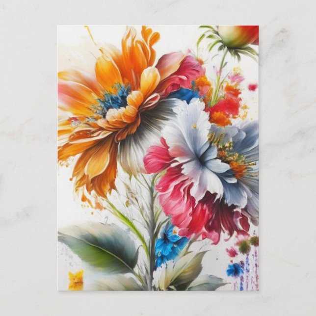 Carte Postale Bouquet de fleurs (Devant)