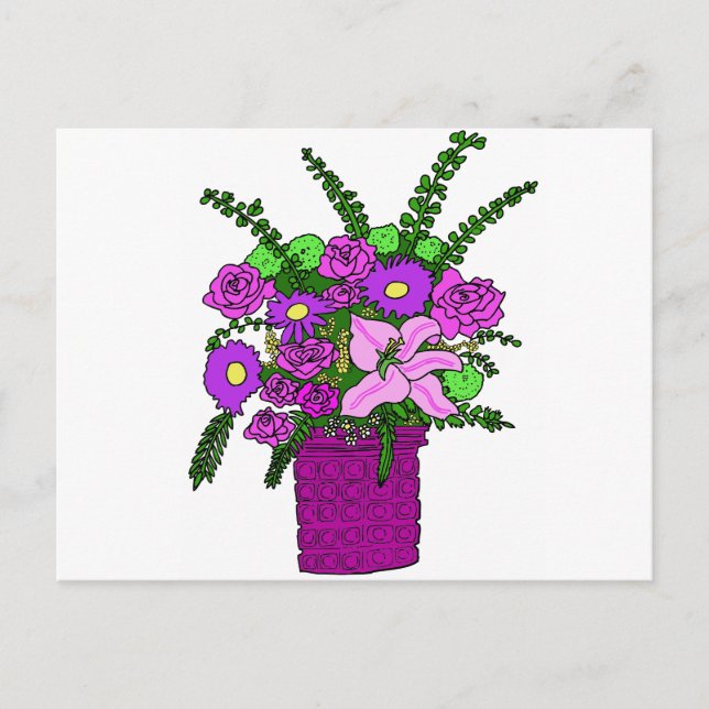 Carte Postale Bouquet de fleurs (Devant)