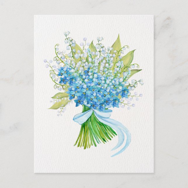 Carte Postale Bouquet de fleurs aquarelles (Devant)