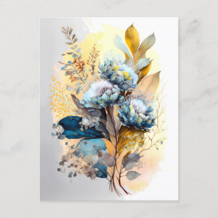 Carte postale Bouquet de fleurs bleues