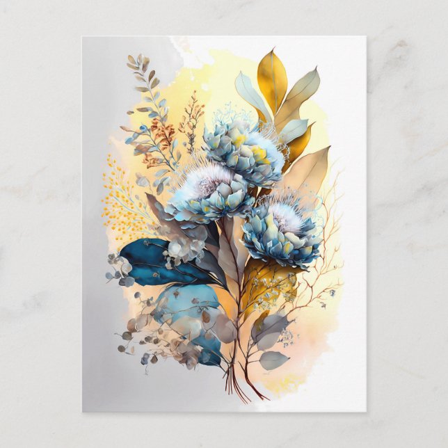 Carte postale Bouquet de fleurs bleues (Devant)