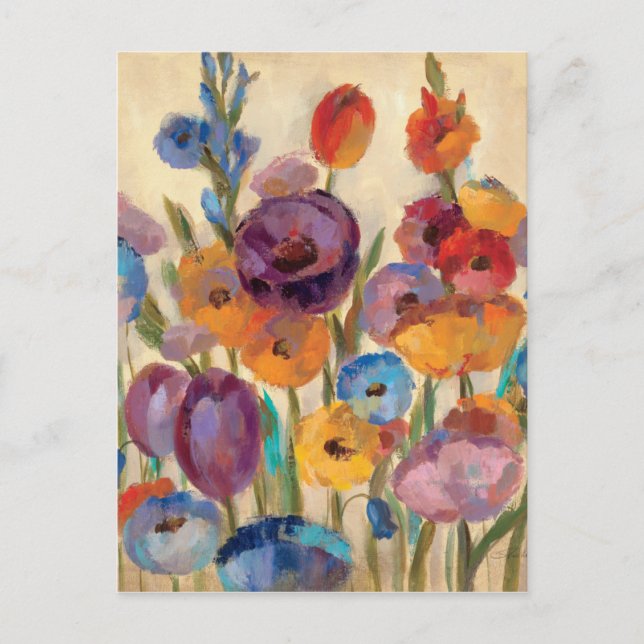 Carte Postale Bouquet de fleurs colorées (Devant)