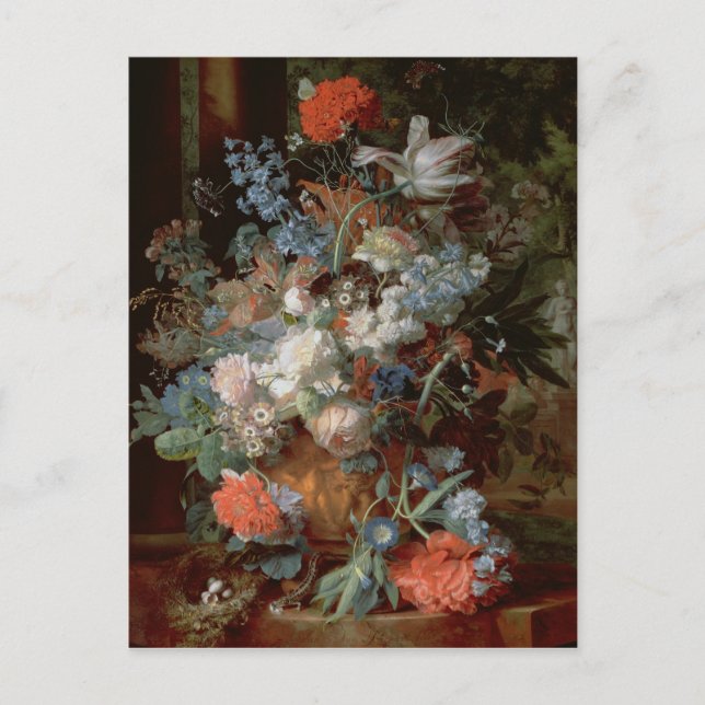 Carte Postale Bouquet de fleurs dans un paysage (Devant)