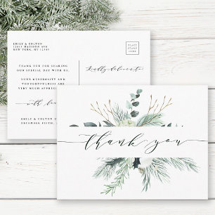 Carte Postale Bouquet de fleurs de coton Evergreen Mariage Remer