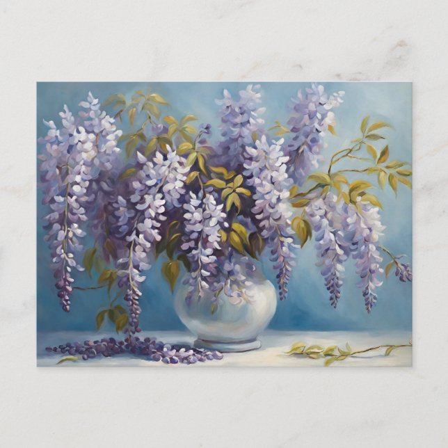 Carte Postale Bouquet de fleurs de glycine  (Devant)