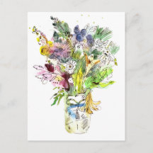 Bouquet de fleurs d'été. Dessin aquarelle