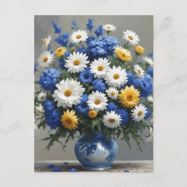 Carte Postale Bouquet de fleurs Elégante aquarelle (Devant)