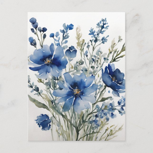 Carte Postale Bouquet de fleurs Elégante aquarelle (Devant)