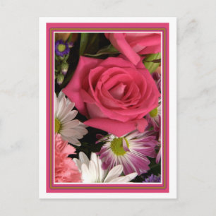 Carte Postale Bouquet de fleurs rose