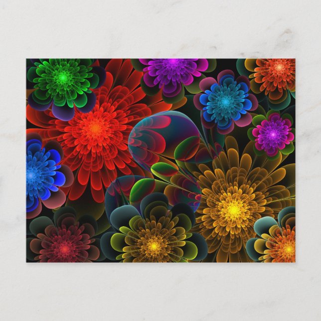 Carte Postale "Bouquet de fractale " (Devant)