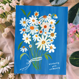 Carte Postale Bouquet de marguerites Gouache Condoléances Désolé