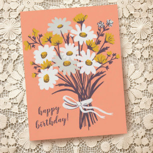 Carte Postale Bouquet de marguerites jolies PERSONNALISÉ Joyeux 