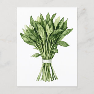 Carte Postale Bouquet de Mariage d'aquarelle de verdure
