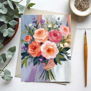 Carte Postale Bouquet de mariée aux fleurs sauvages   Mariage fl