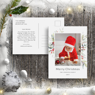 Carte Postale Bouquet de Noël des Baies rouges Rapport annuel