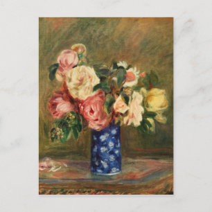 Carte Postale Bouquet de peintures d'art impressionniste Rose Re