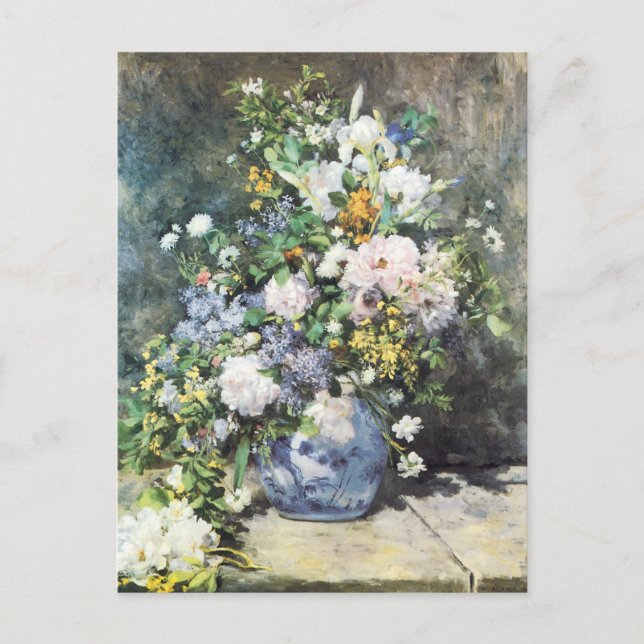 Carte Postale Bouquet de printemps de Pierre Renoir, Fleurs Vint (Devant)
