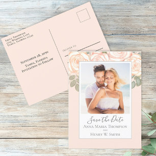 Carte Postale Bouquet de rose simple et élégant