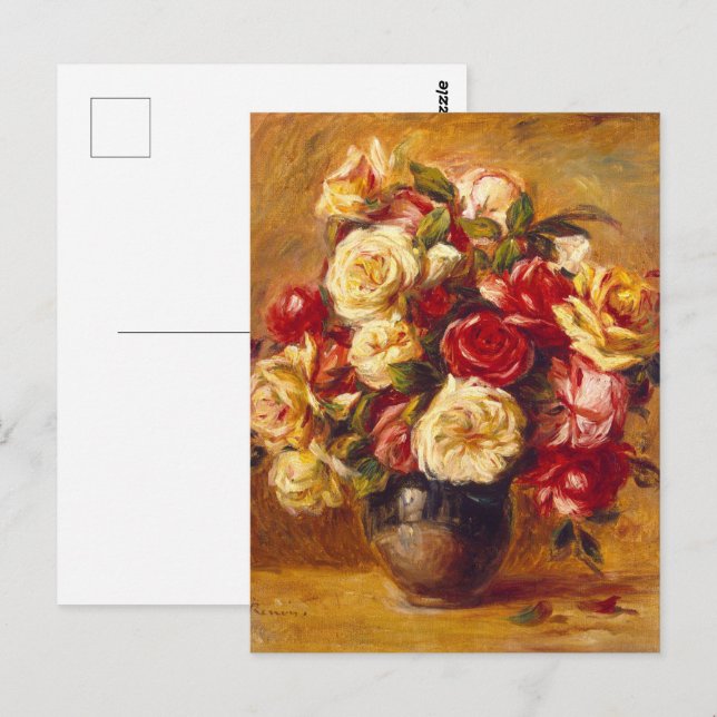 Carte Postale Bouquet de roses, Auguste Renoir (Devant / Derrière)