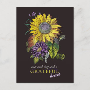 Carte Postale Bouquet de tournesol Vintage gracieux