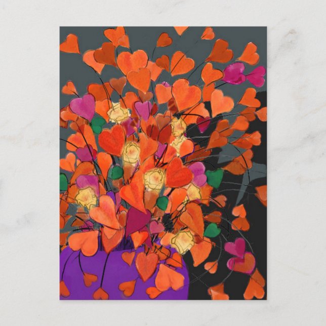 Carte Postale Bouquet des coeurs (Devant)