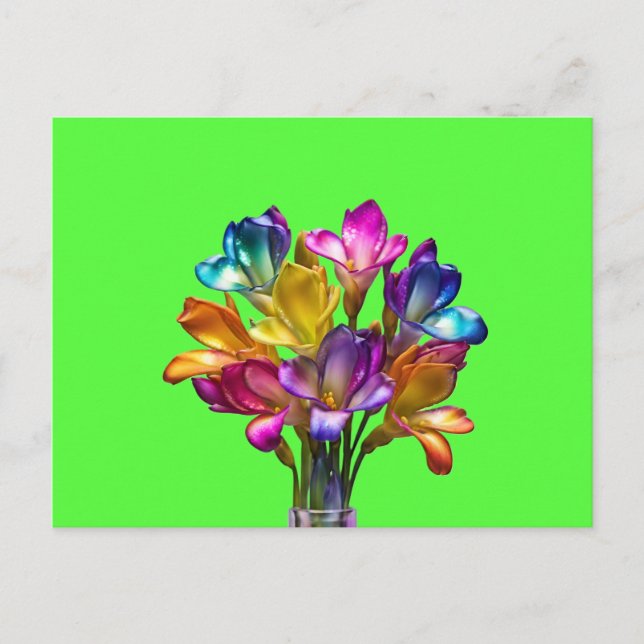 Carte Postale Bouquet floral de Freesia (Devant)