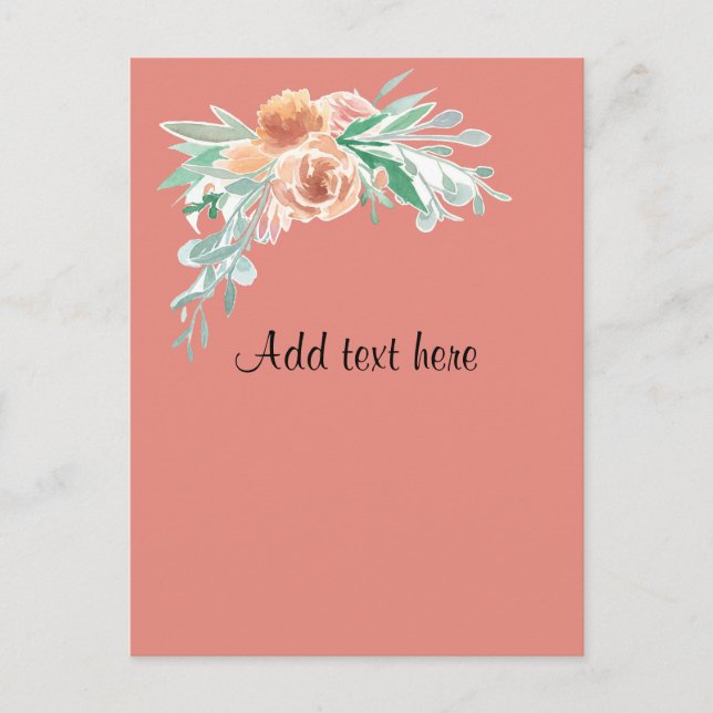 Carte Postale Bouquet Modèle Pastel Watercolor (Devant)