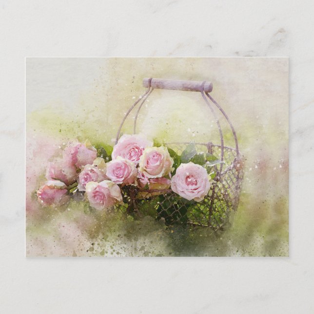 Carte Postale Bouquet rose (Devant)