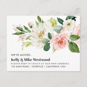 Carte Postale Bouquet rose Nous avons proposé Nouvelle adresse N