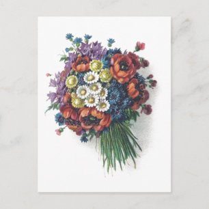 Carte postale Bouquet Vintage coloré