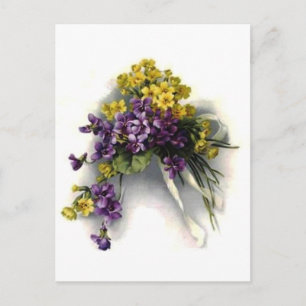 Carte Postale Bouquet Violet vintage