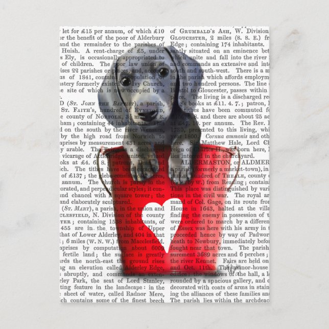 Carte Postale Bouquets d'amour Chiot de Dachshund (Devant)