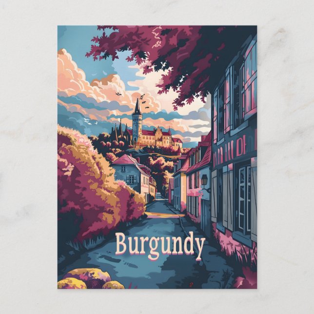 Carte Postale Bourgogne vintage (Devant)