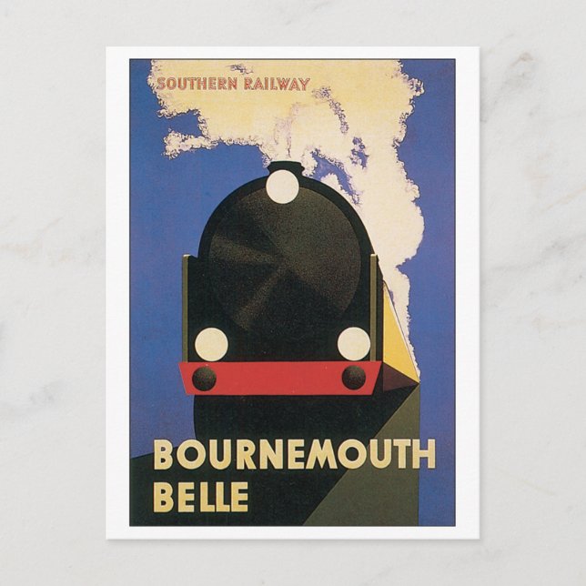 Carte Postale Bournemouth Belle Southern Railway Travel Poster (Devant)