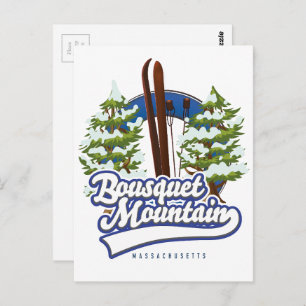 Carte Postale Bousquet Mountain Massachusetts logo Ski