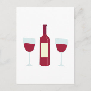 Carte Postale Bouteille à vin