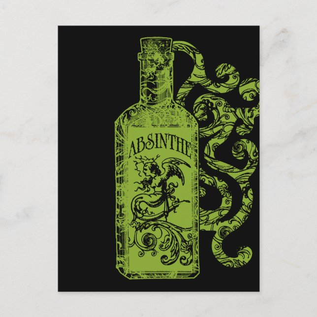 Carte Postale Bouteille d'Absinthe (Devant)